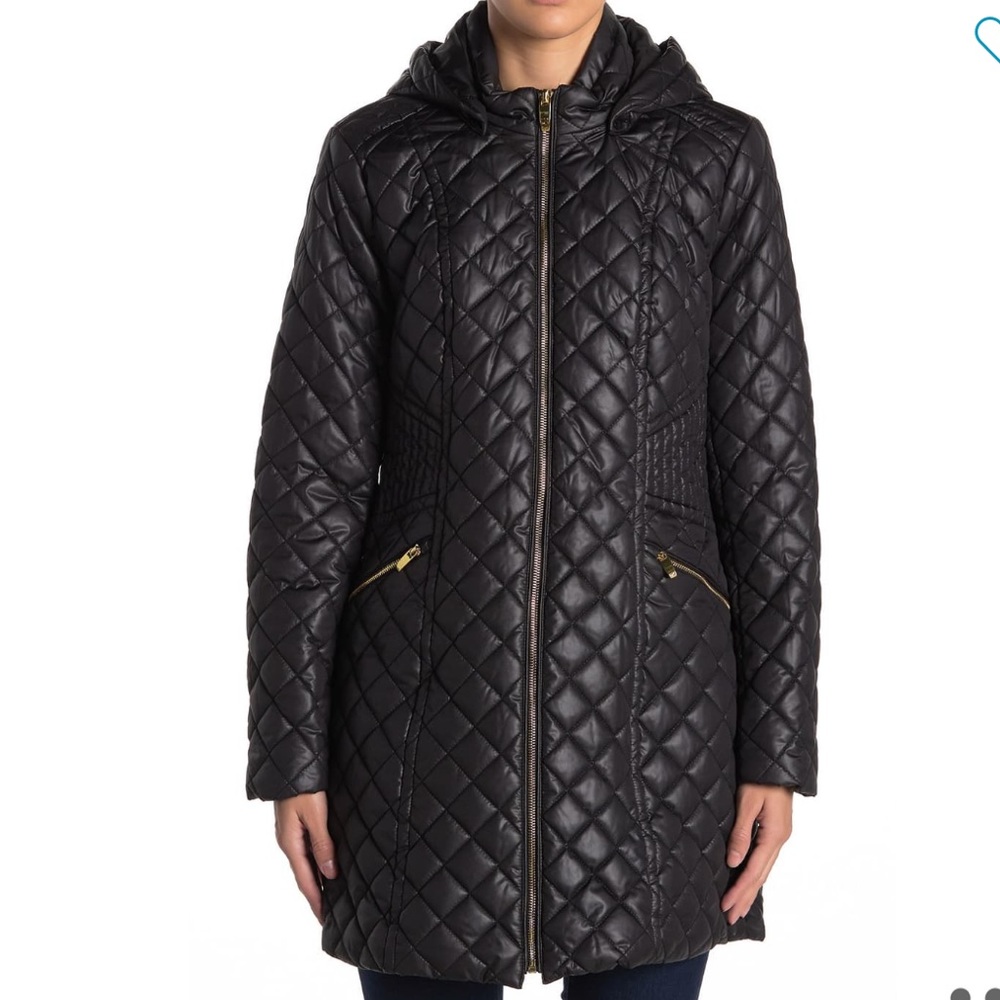 Via Spiga Quilted Hooded Zip Jacket